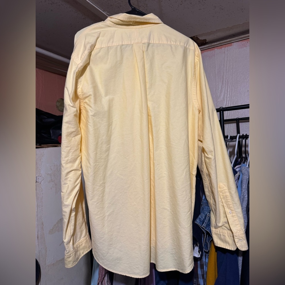 Ralph Lauren Yellow Button Down Oxford XXL Classic Fit Pony Long Sleeve Mens - Picture 4 of 4